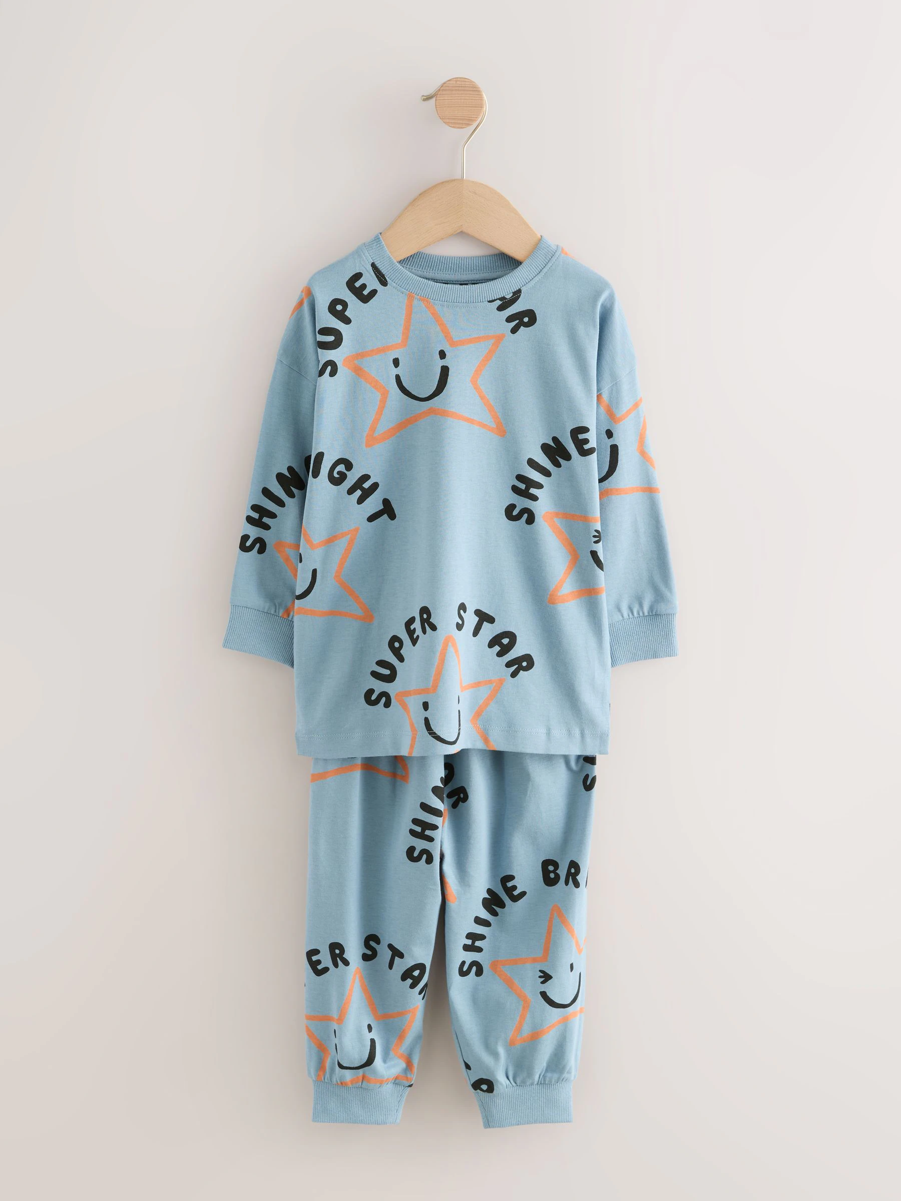 Meerkleurig ster- en dambordmotief - Verpakking van 3 oversized pyjama's 3 (9mnd -10jr)
