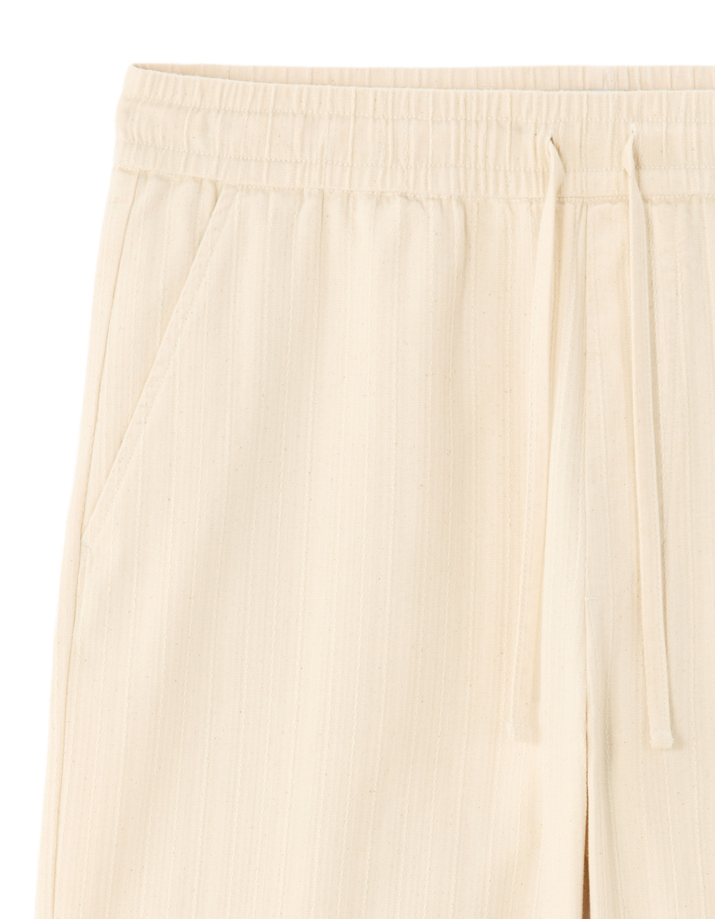 Bermuda loose en jean rayé - écru