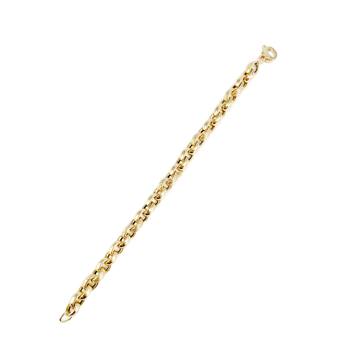 Bracelet d'occasion or 750 jaune mailles ovales alternées 18 cm