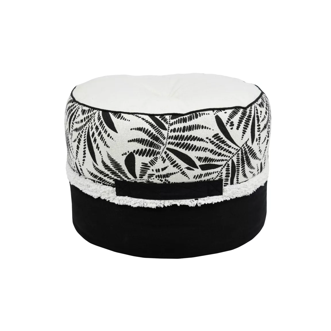 Coussin de sol rond coton haut (40 x 30 cm) Ziana Noir