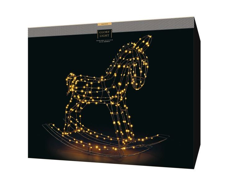 STT LED-Figur Pferd, 65 cm, Schwarz LED Weihnachtsdekoration