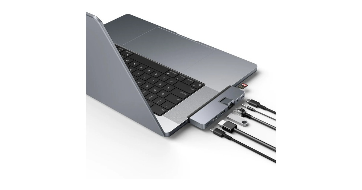 HyperHyperDrive DUO PRO 7-in-2 USB-C Hub dockingstation  (Grijs)