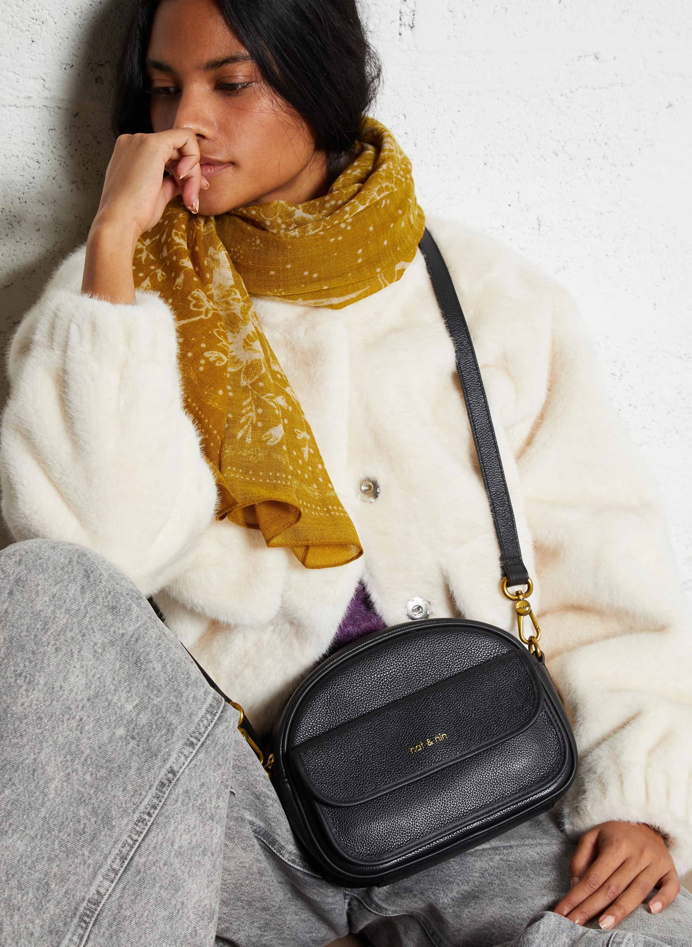 JUDY - Sac bandoulière en cuir | Noir