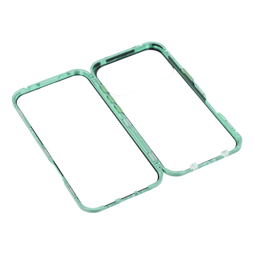 iPhone 17 Pro Magnetische Alu Schutzhülle mit Panzer Glas Backcover   Displayschutz (Magnet-Technologie) - Grün