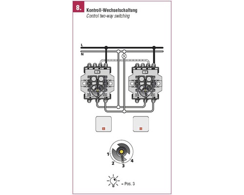 ROTH LANGE 56815 Vochtbestendige regelschakelaar IP55 met tekstveld, opbouw, grijs/blauw