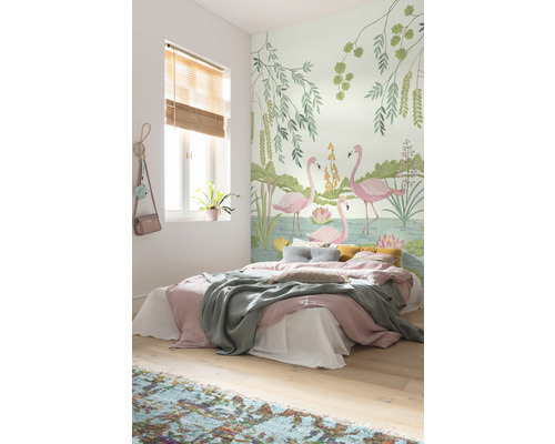 Vliesbehang IAX4-0044 Into Adventure Flamingo Vibes 4-delige set 200 x 280 cm