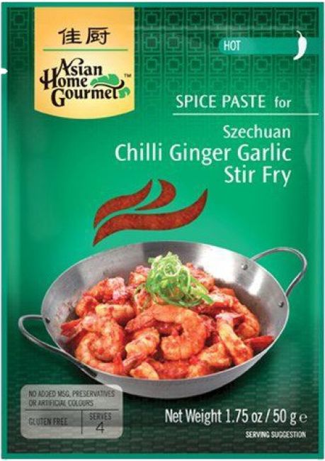 Asian Home Gourmet Kruidenpasta Szechuan Chili Gember Knoflook Roerbak 50g
