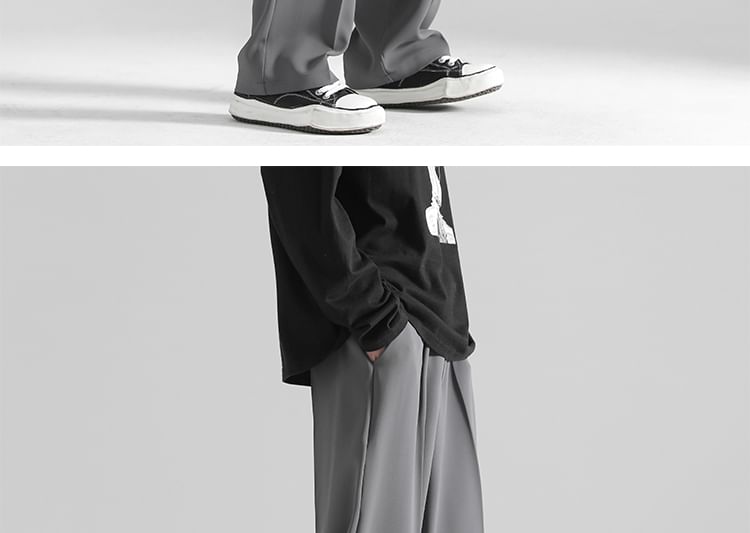 Naideth - Hoge taille effen wijde broek