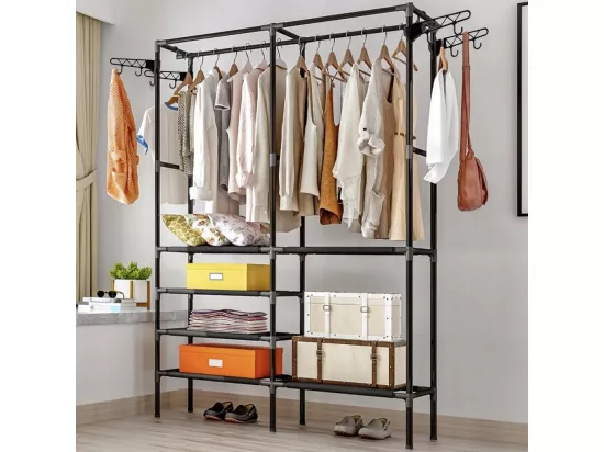Penderie - double porte manteaux 173 x 36 x 108 cm