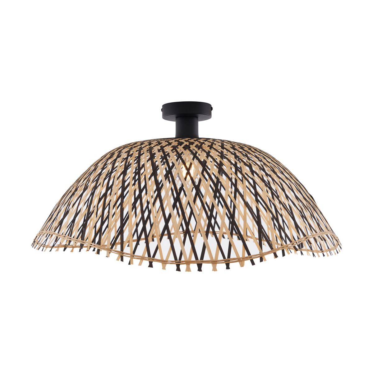 Art Deco plafondlamp zwart bamboe 60 cm - Alka