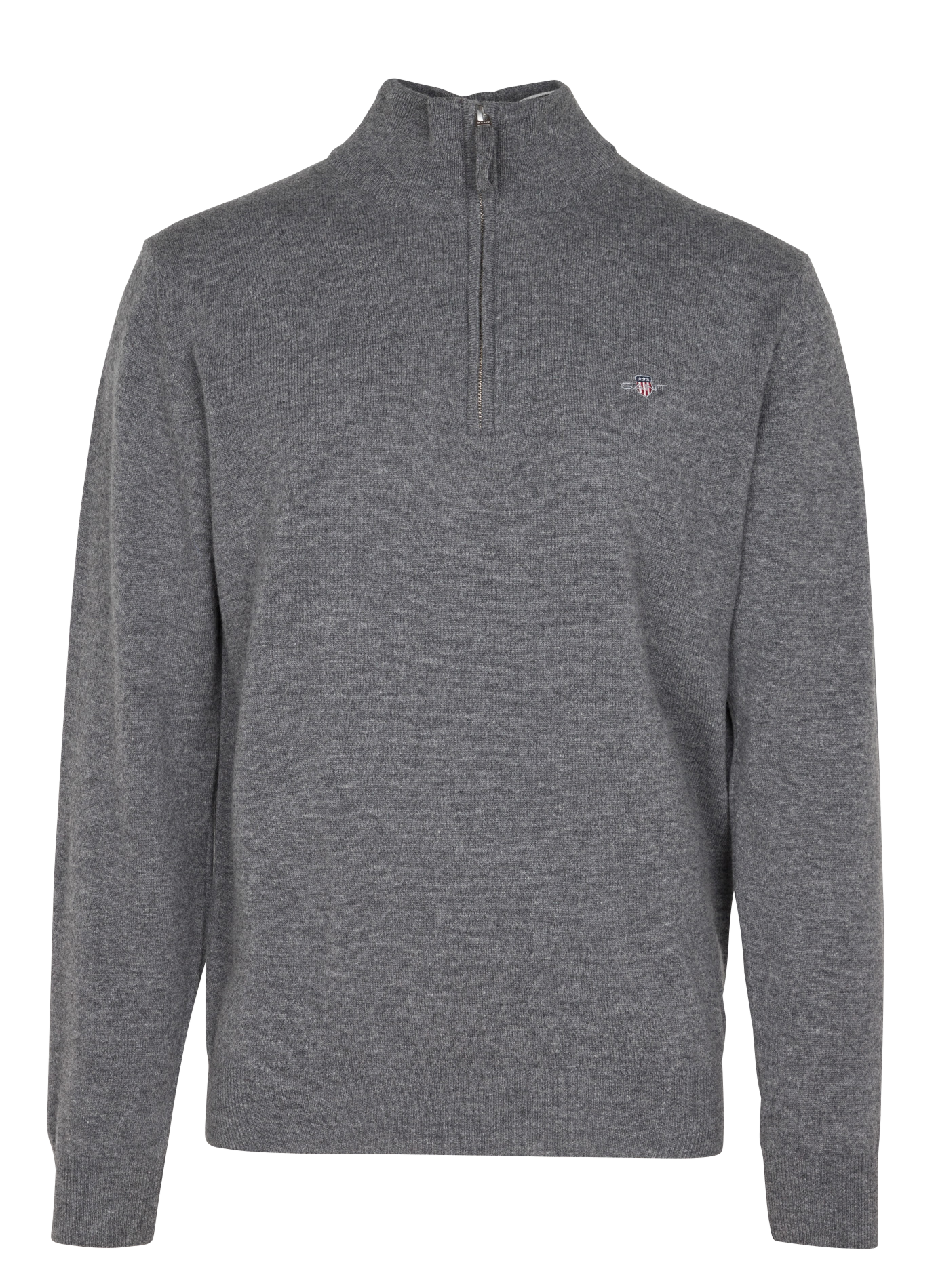 Pull col montant zippé en laine | Gris