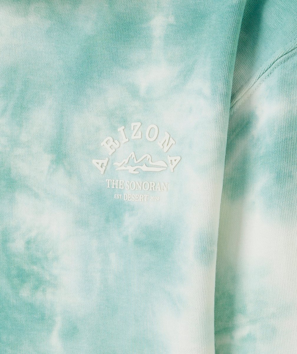 SWEAT À CAPUCHE GARÇON EN COTON BIO IMPRIMÉ TYE AND DIE VERT
