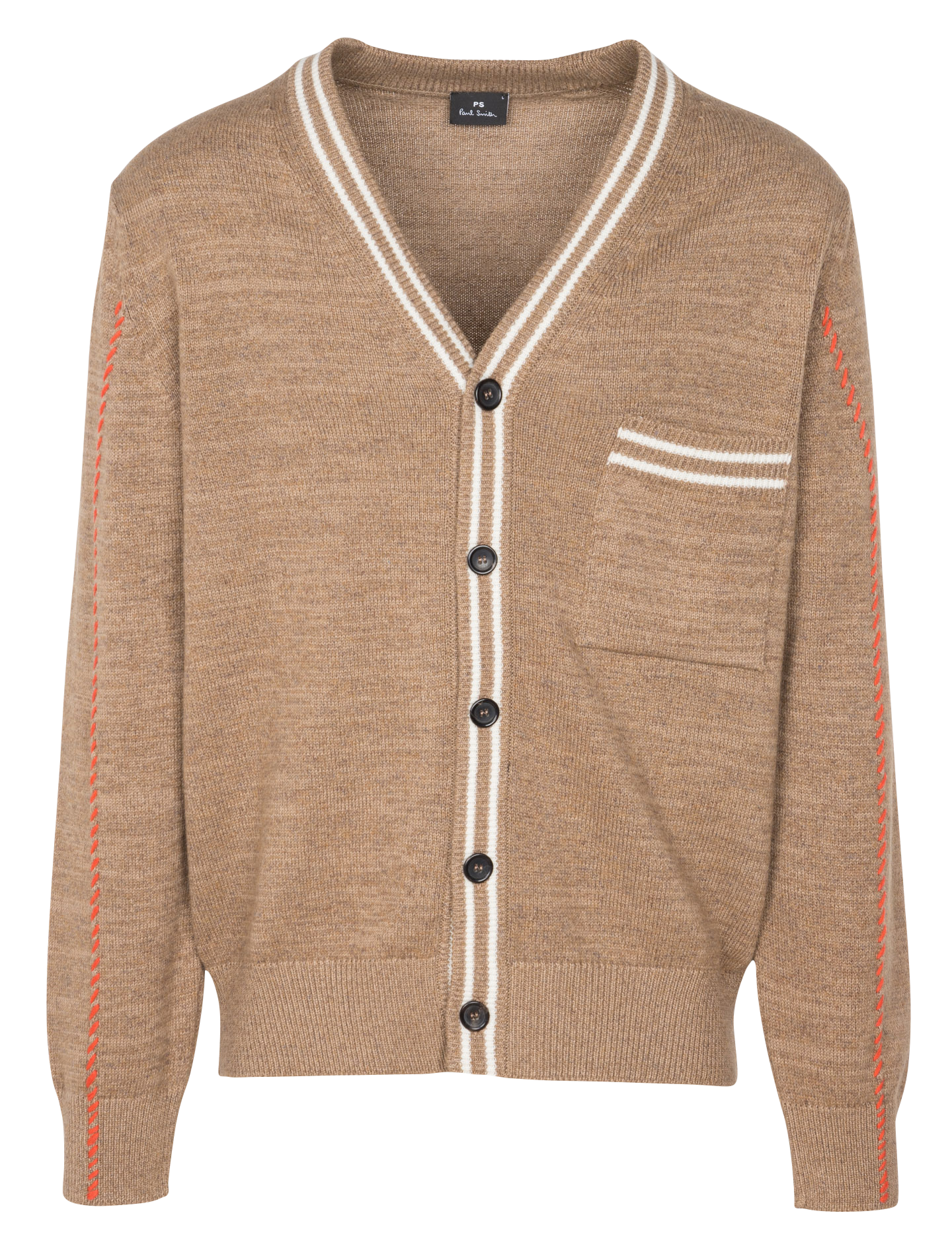 Gilet col V brodé | Marron