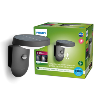Philips solar buitenlamp Tyla LED met sensor zwart 18W 600 lm