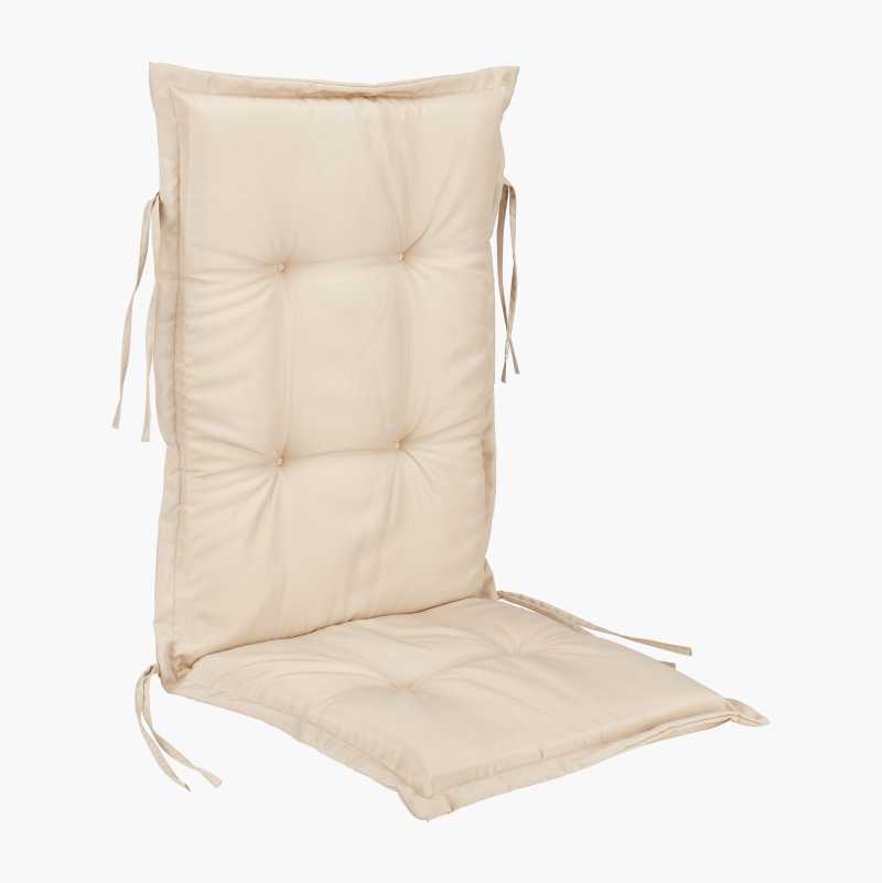 Stolpute, høy rygg, beige