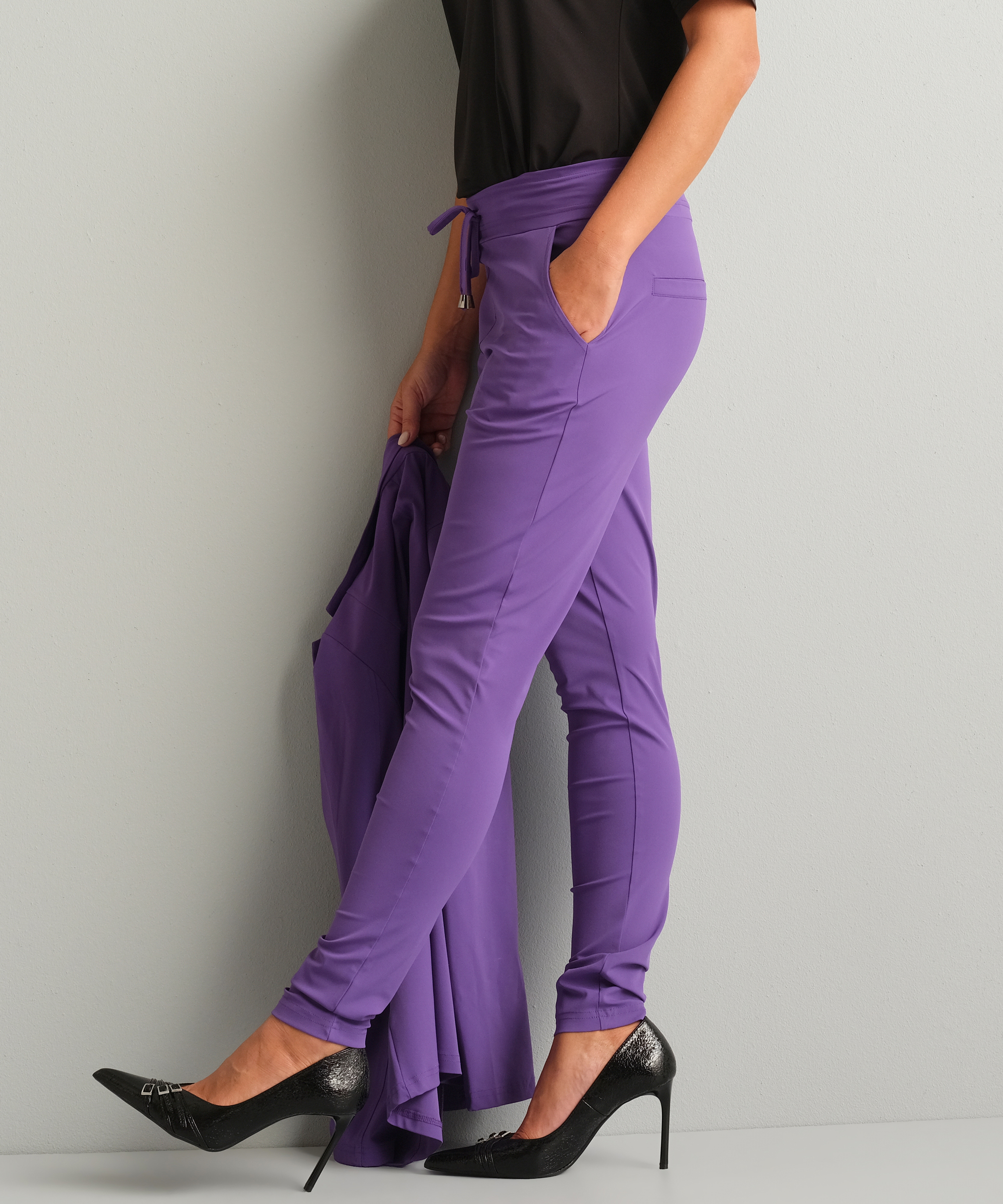 slim fit broek travelstof