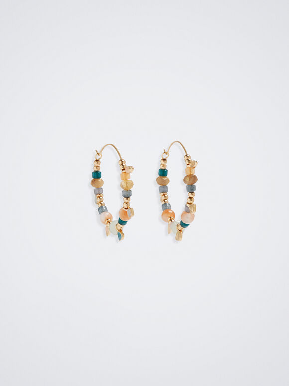 Pendientes Ouro Com Resina - Multicor