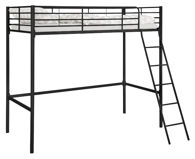 GOODproduct Hochbett »Hayo, Topseller! Zeitloses Metallbett, in mehreren Farben« Gesamtmasse (B/T/H) ca. 208/159/186 cm,  inkl. Lattenrost, Absturzsicherung und Leiter aus Metall