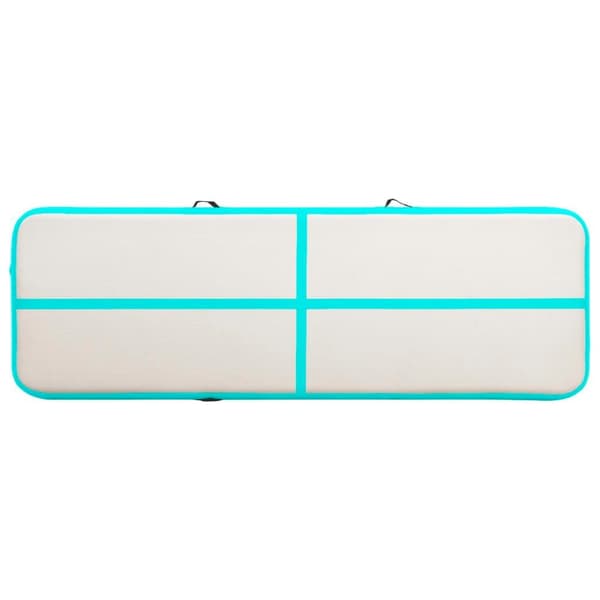 vidaXL Oppblåsbar gymnastikkmatte med pumpe 300x100x15 cm PVC grønn