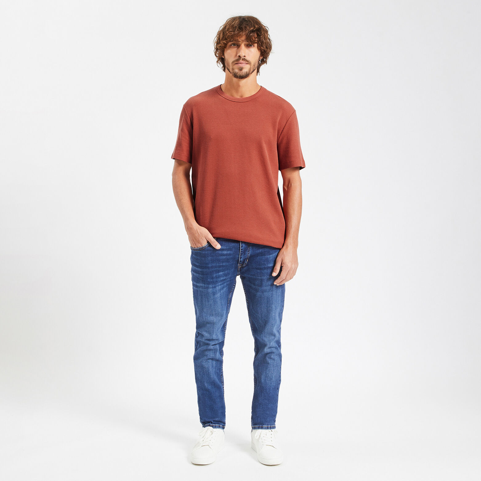 Tee shirt matière fantaisie Orange foncé