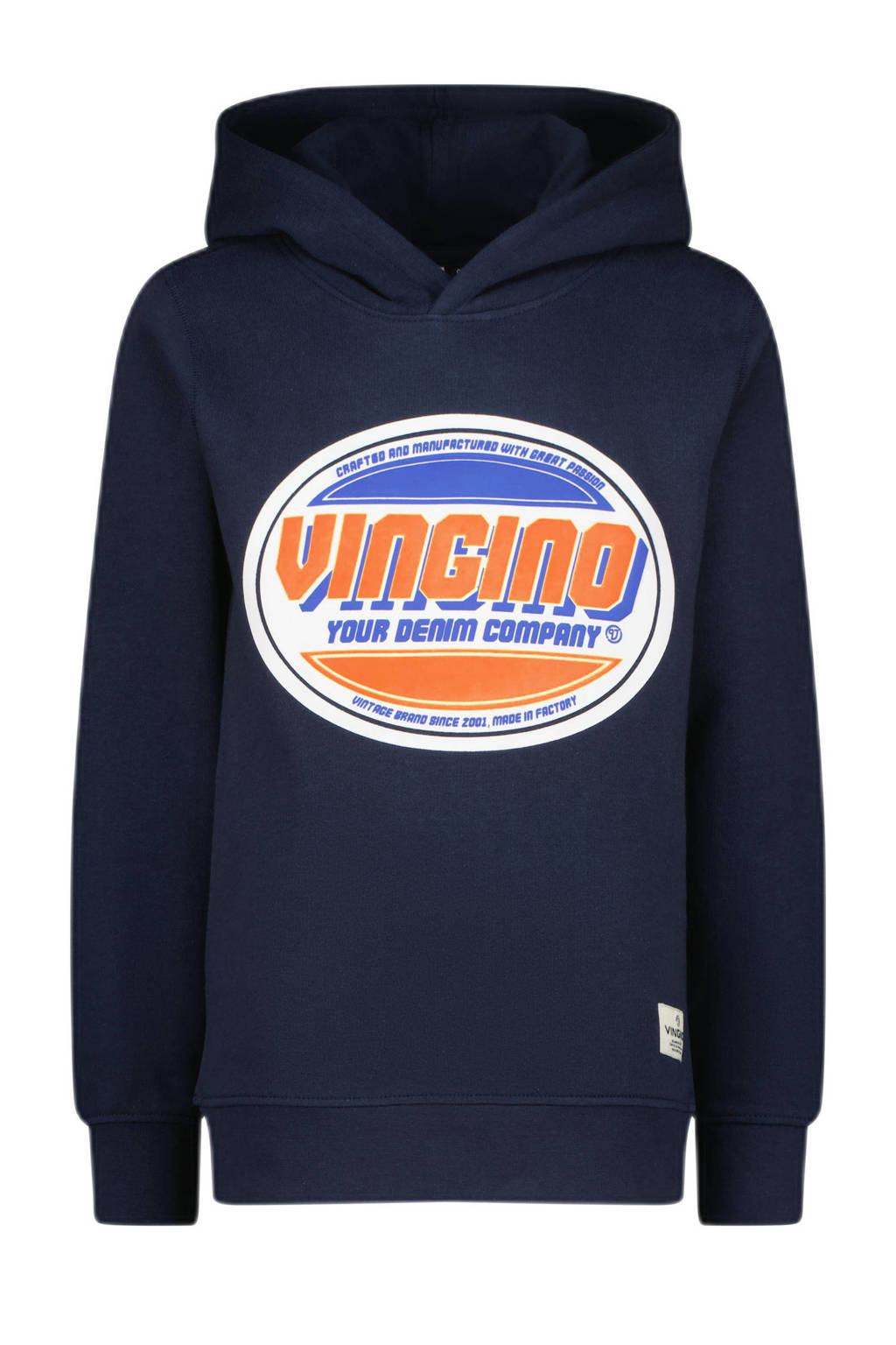 Vingino hoodie Nono met printopdruk donkerblauw