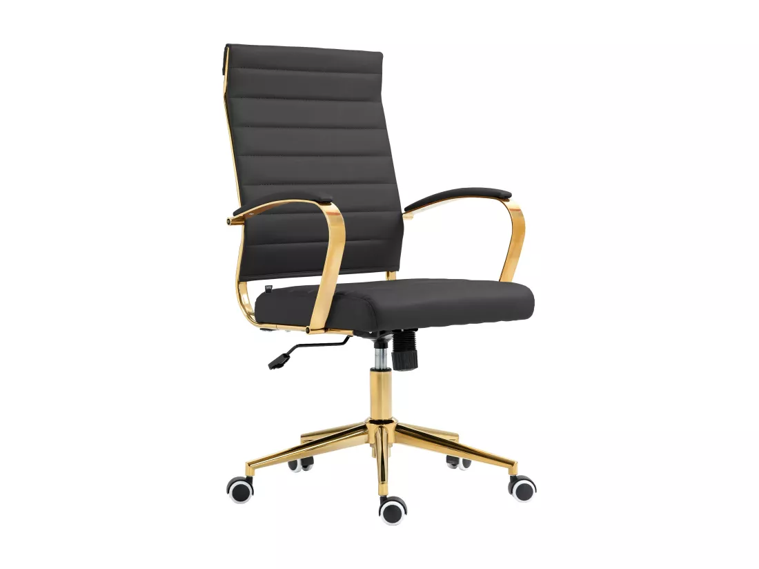 Chaise de bureau - Similicuir & Blanc - Noir - Havanna