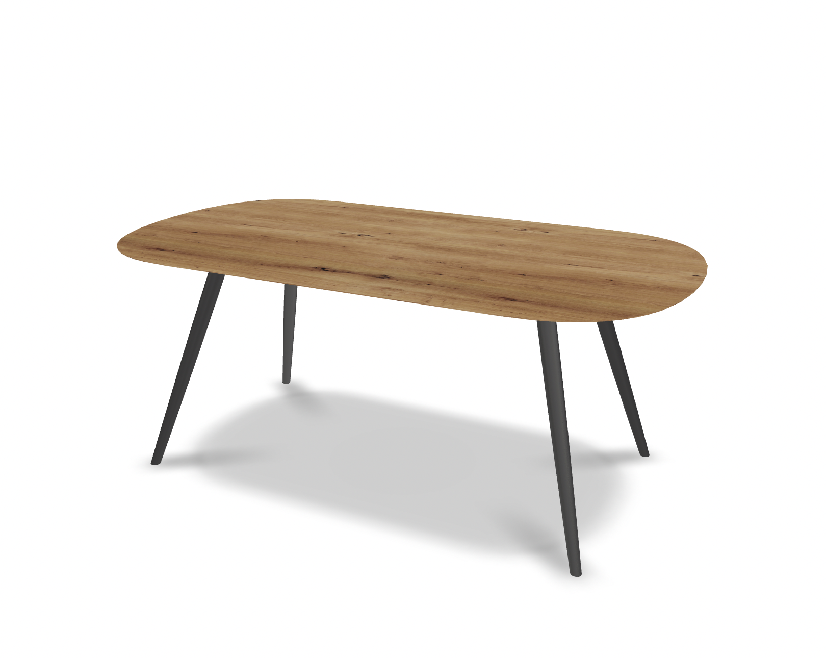 They & Me eettafel Joy – plat ovaal – eiken rustiek olie - onderstel RAL9017 verkeerszwart 180 x 100 x 75 cm | Eiken Rustiek Olie | Verjongde Rand | Frame Verkeerzwart