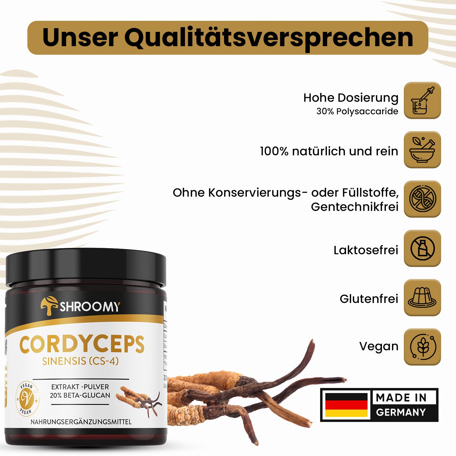 SHROOMY Cordyceps Extrakt Pulver