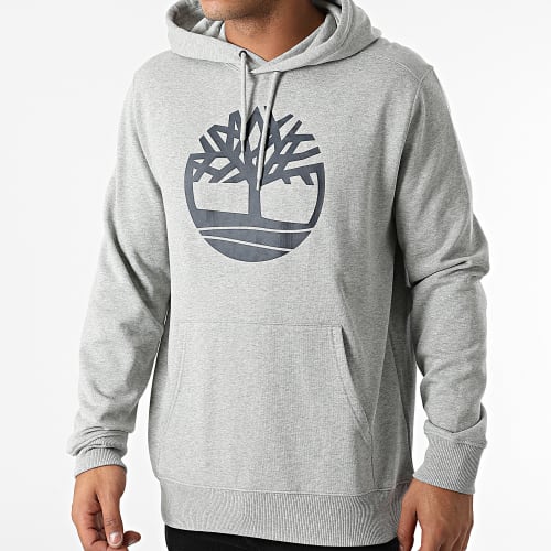 Sweat Capuche Core Logo A2BJH Gris Chiné