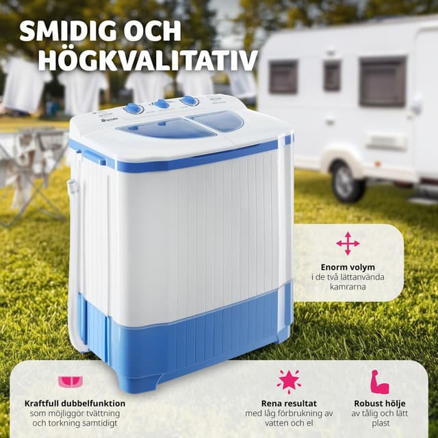 Mini vaskemaskine med 4,5 kg. vask og 3,5 kg. centrifugering