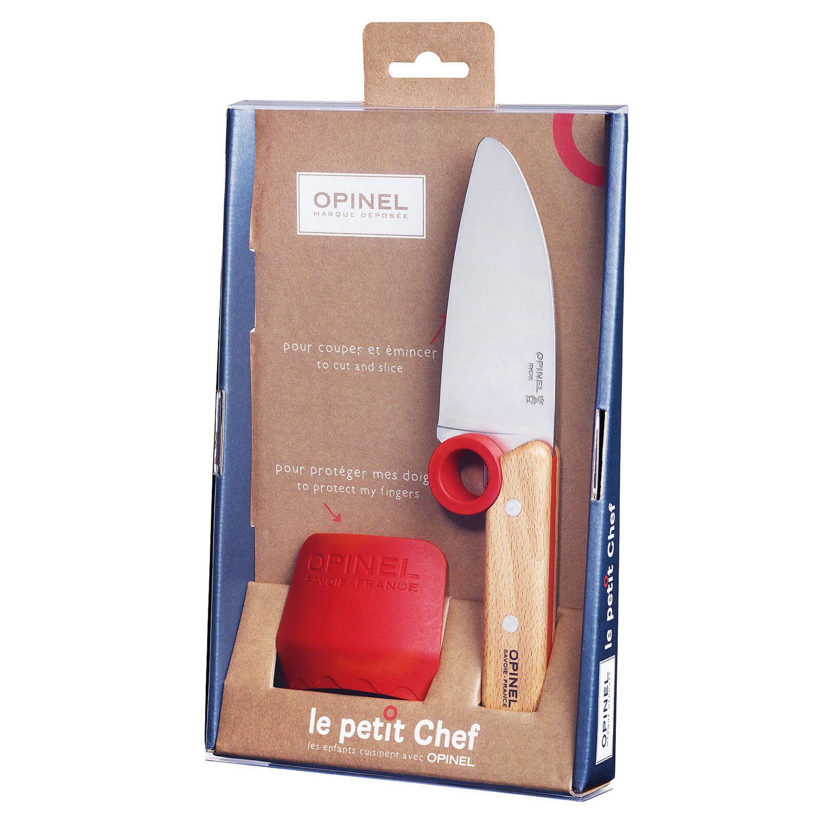 OPINEL Kinder Messer Set Le Petit Chef 2tlg - Kochmesser Küche Fingerschutz Holz
