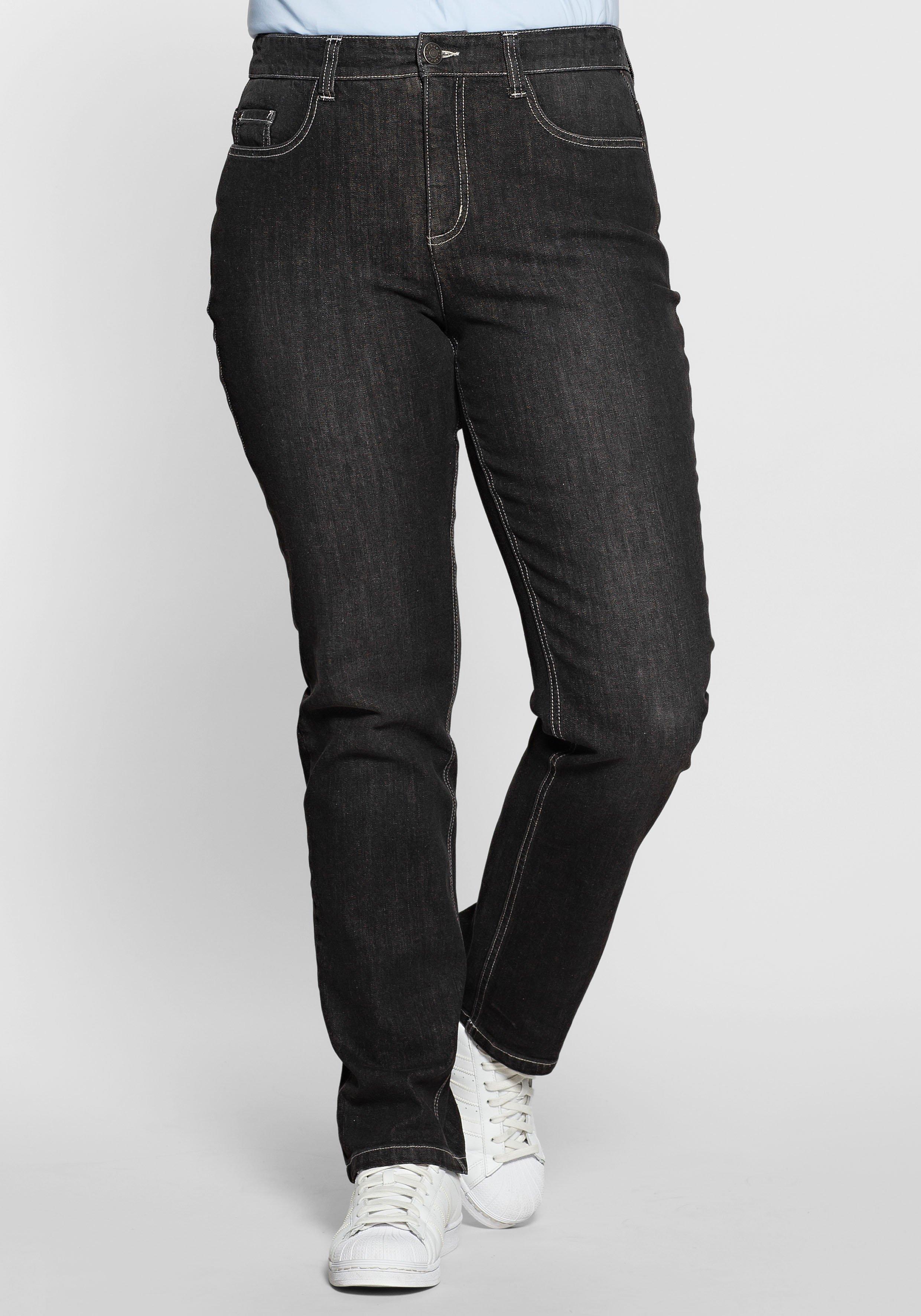 Gerade Jeans mit Shaping-Einsatz