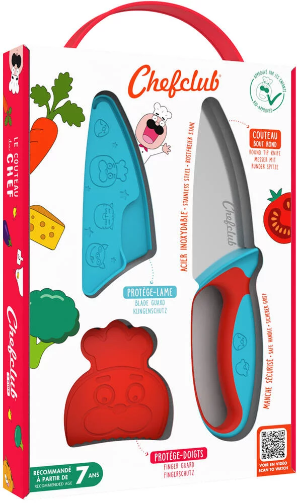 CHEFCLUB KIDS - COUTEAU DU CHEF BLEU ET ROUGE