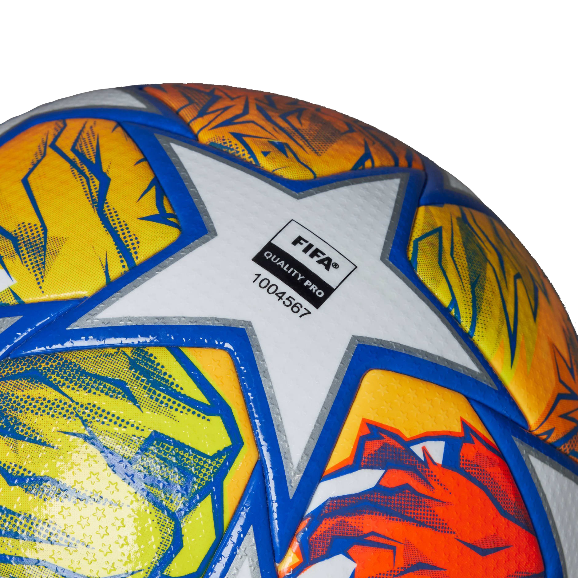 UCL Pro 23/24 Knockout Ball White/Glow Blue/Flash Orange