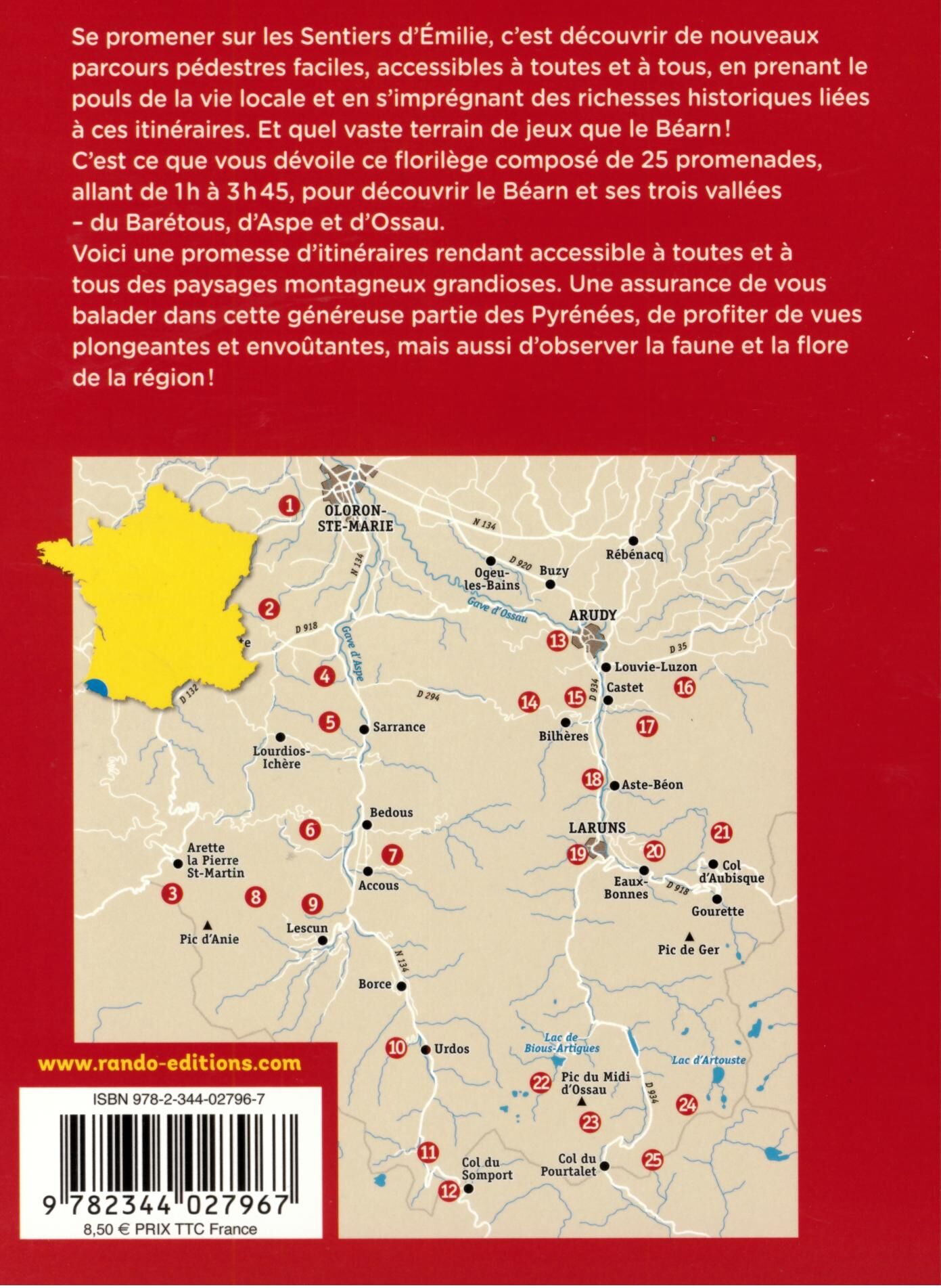 RANDO EDITIONS - SENTIERS EMILIE DANS LE BEARN