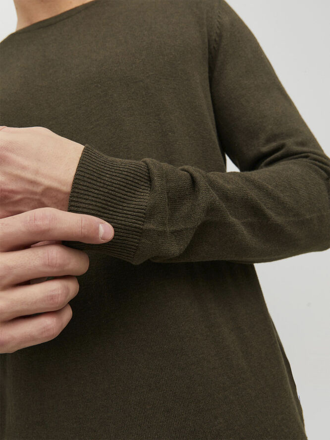 Jack & Jones JJEEMIL KNIT CREW NECK NOOS Olive night/melange