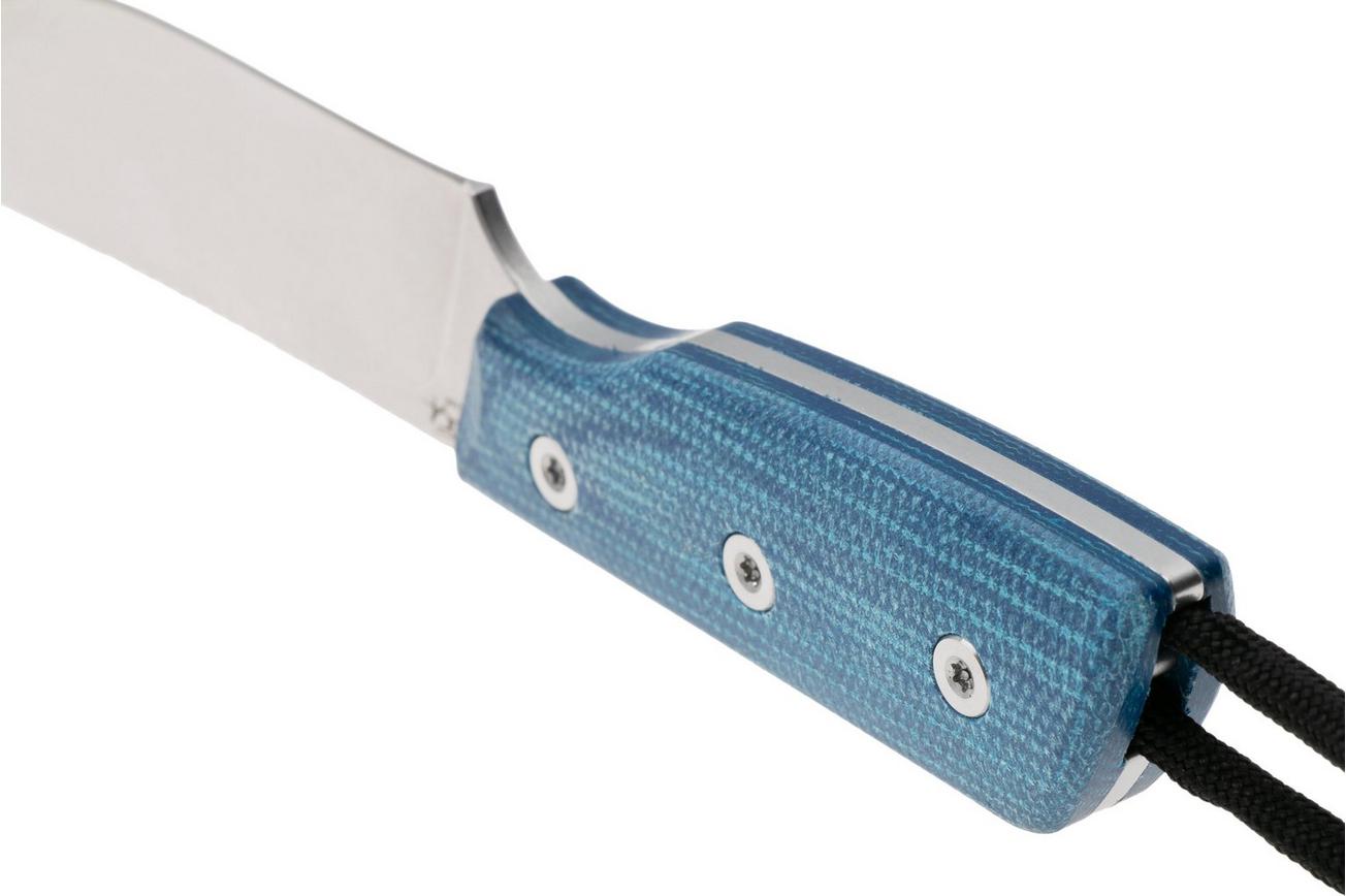 StraightLine Digger DG-BC Stonewashed 14C28N, Blue Canvas Micarta, vaststaand mes