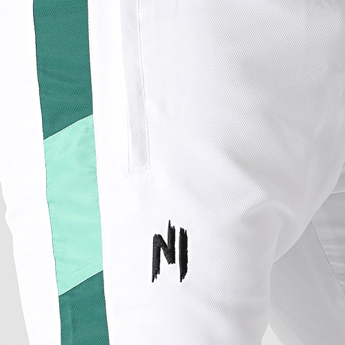 Pantalon Jogging A Bandes Uzi Blanc Vert