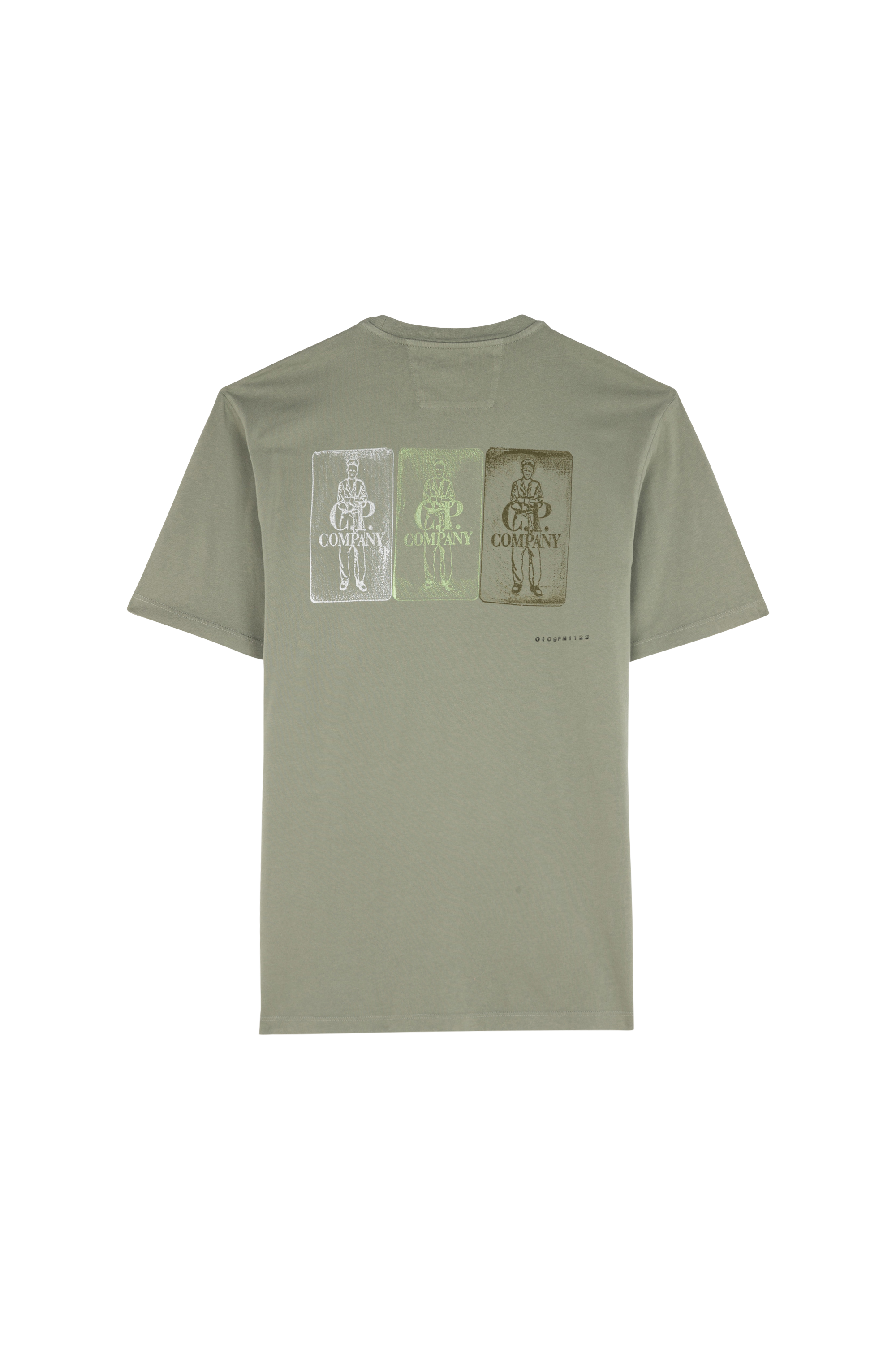 C.P. COMPANY T-shirt  JERSEY ARTISANAL THREE CARDS Vert