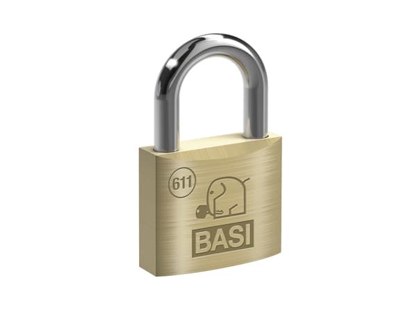BASI 6110-5001-5003, Tradisjonell, Nøkkellås, Bruk bare én nøkkel, Messing, Sølv, Messing, Herdet stål