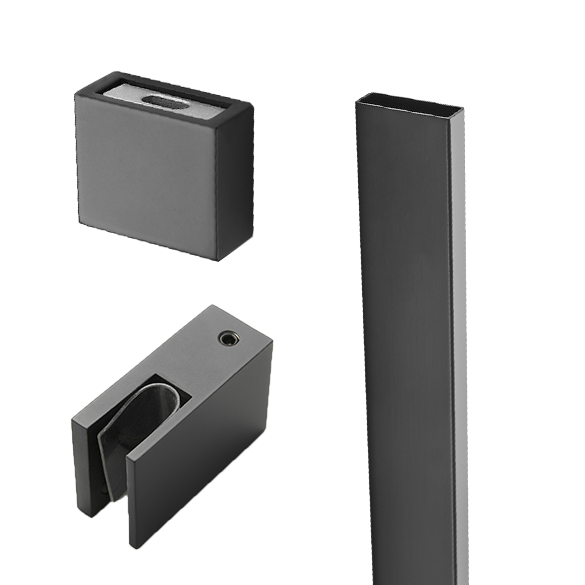 Saniclear Redro stabilisatiestang 100cm voor plafondbevestiging zwart mat