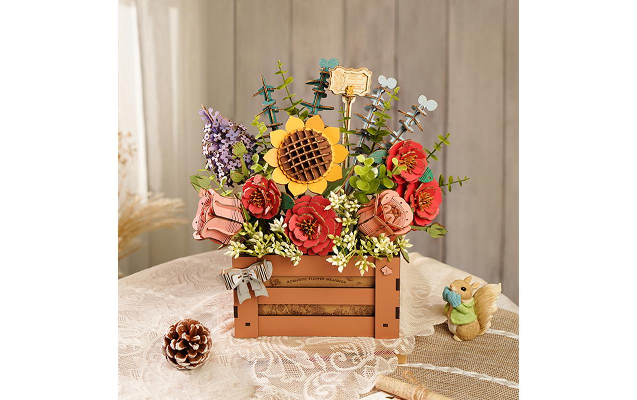 Bausatz Blumenkiste Holz3D-Puzzle aus lasergeschnittenen Holzteilen