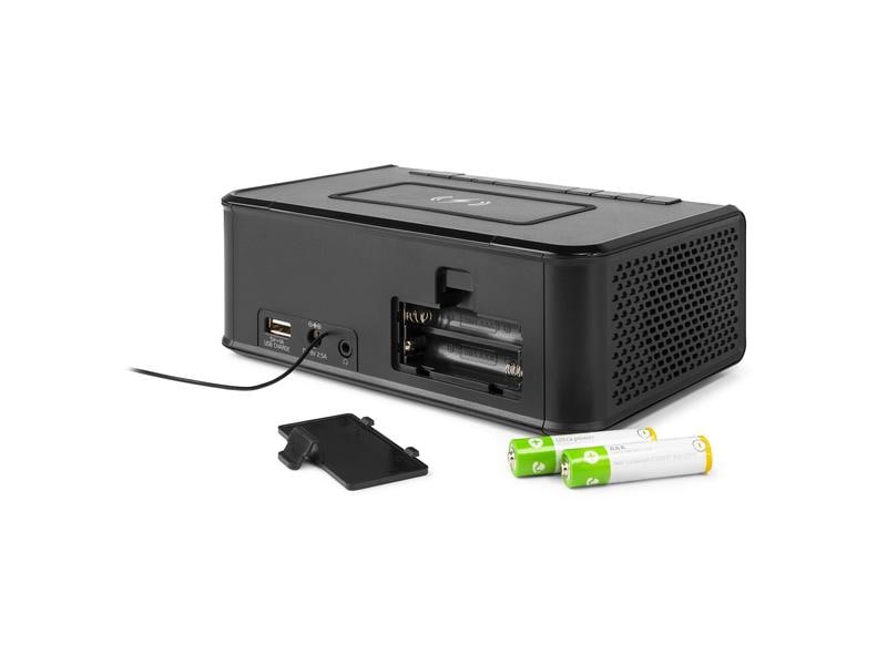 Audizio Radiowecker Cuneo Schwarz DAB -Radiowecker mit kabelloser Aufladung