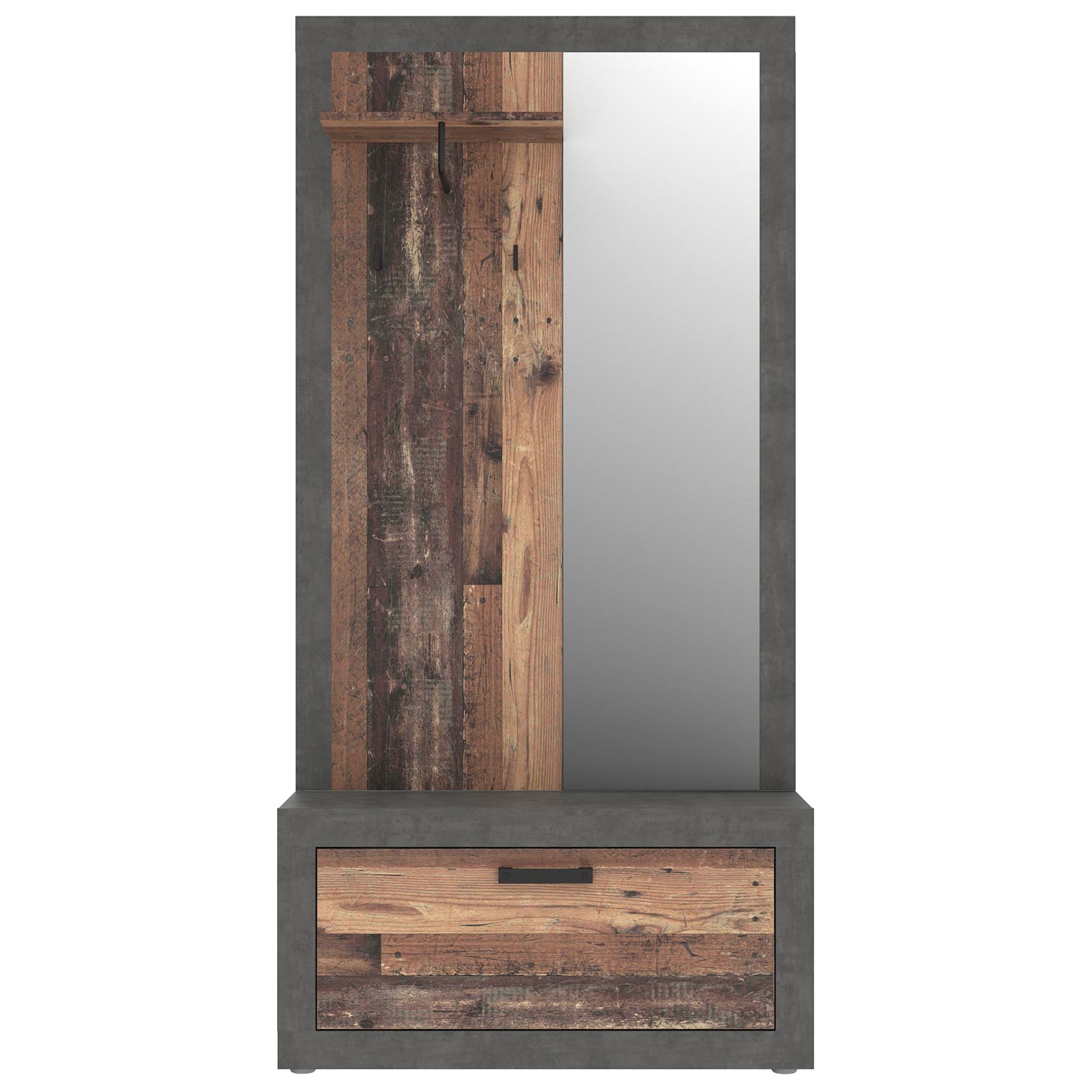 Garderobe - Old Wood Vintage - Beton-Optik - 93 cm