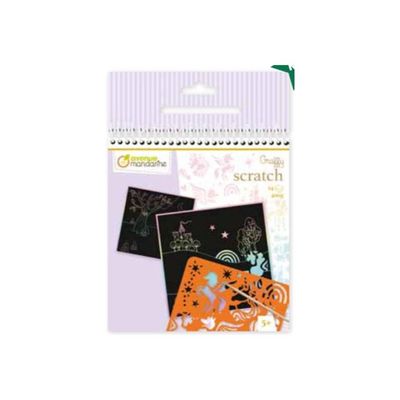 Avenue Mandarine Graffy Scratch - Jeu de cartes à gratter et de pochoirs - 3 pièces - licornes - 24 feuilles
