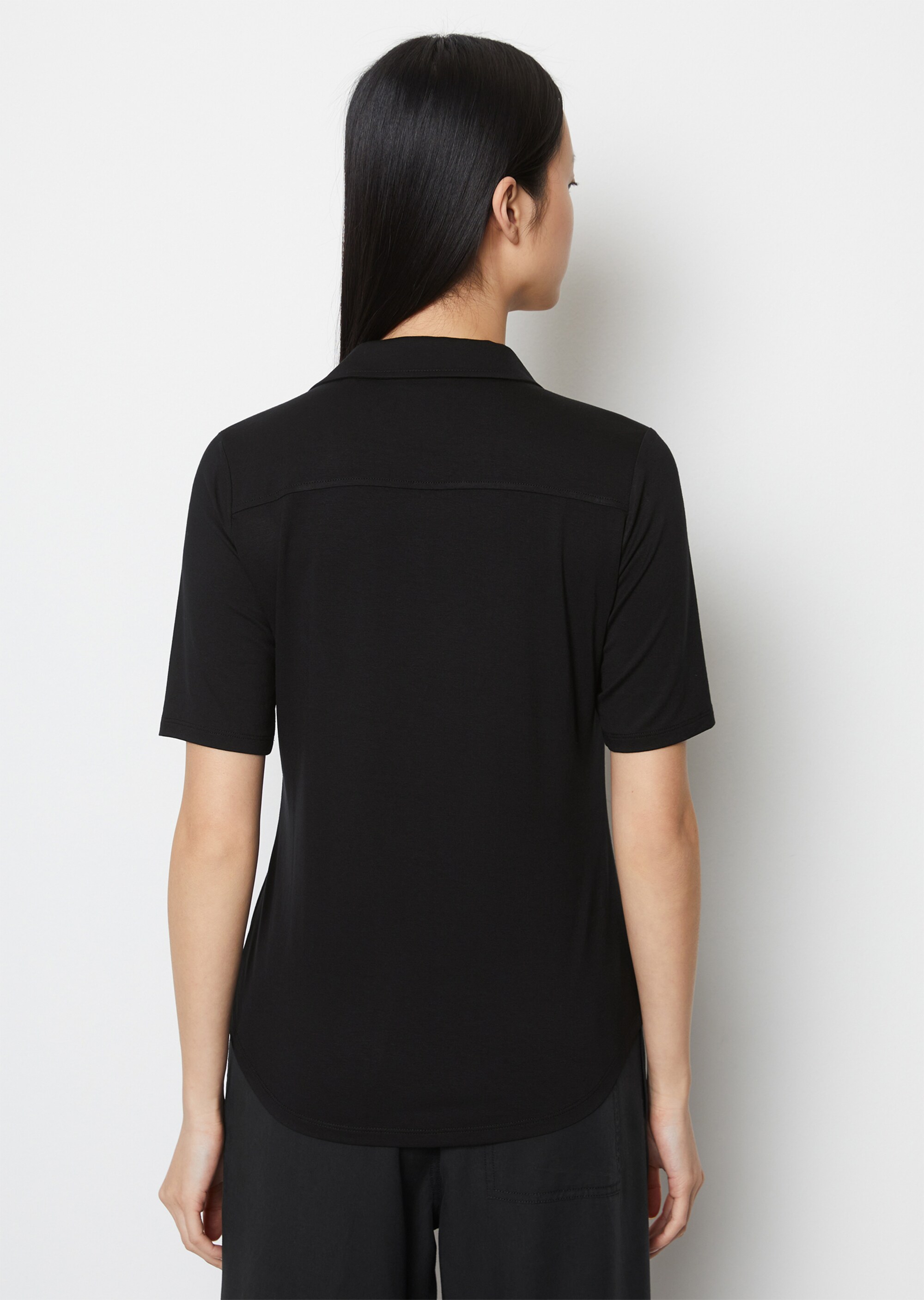 Kurzarm-Jerseybluse aus LENZING™ ECOVERO™