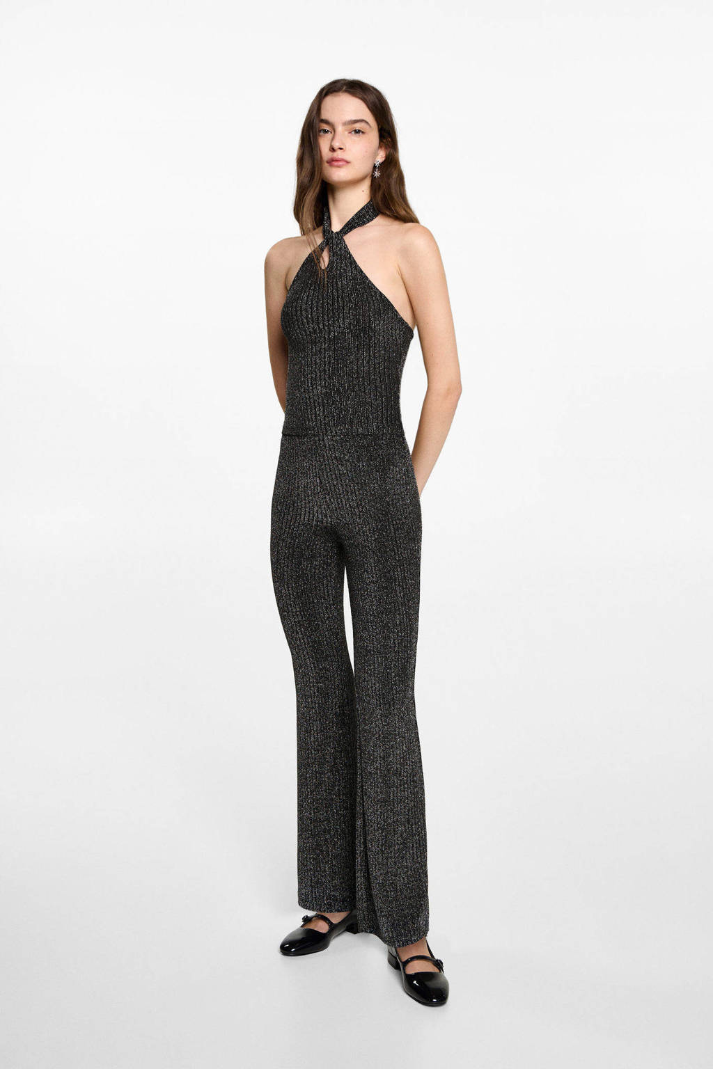 MANGO TEEN casual broek zwart