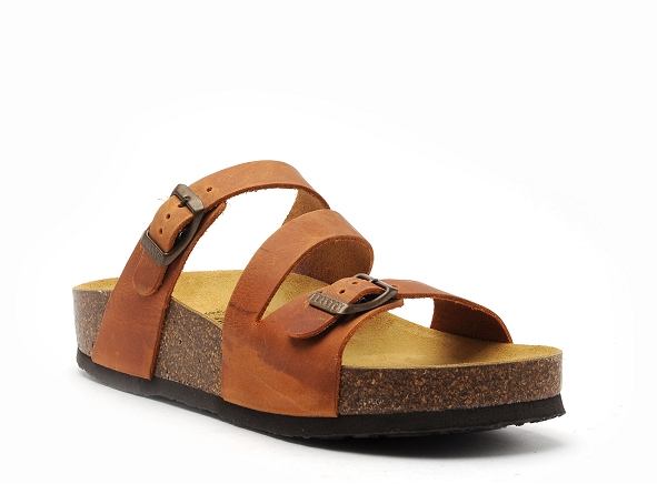 Plakton mules et sabots plats femme cp bolino 341210 marron