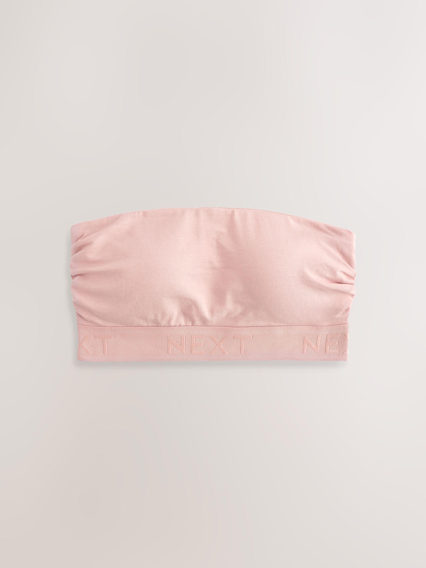 Wit/roze/kaki - Verpakking van 3 katoenrijke bandeau ultimate comfort beha's