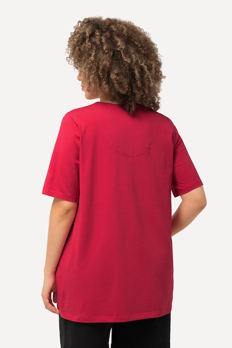 T-Shirt, A-Linie, Tunika-Ausschnitt, Halbarm